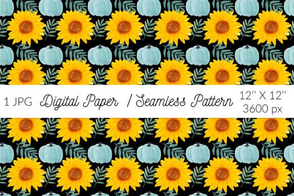 Download Sunflower Pumpkin Digital Paper - Flower Collection