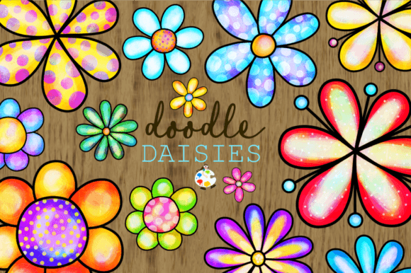 Download Doodle Daisy Flower Watercolor Clipart - Flower Collection