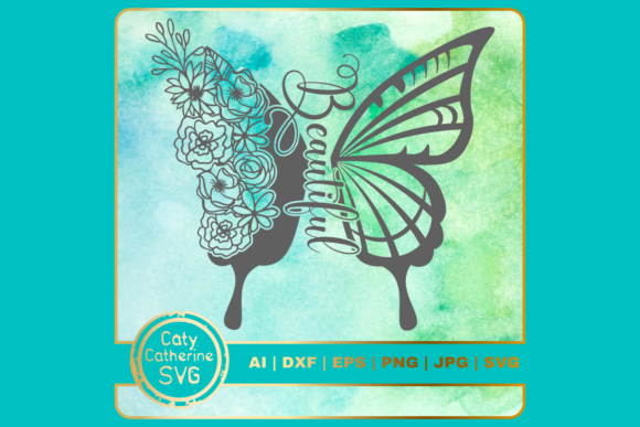 Download Beautiful Floral Butterfly SVG Cut File - Butterfly Collection