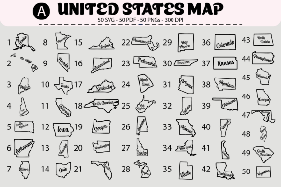 Download United States Map Mega Bundle – 450 File - States Collection