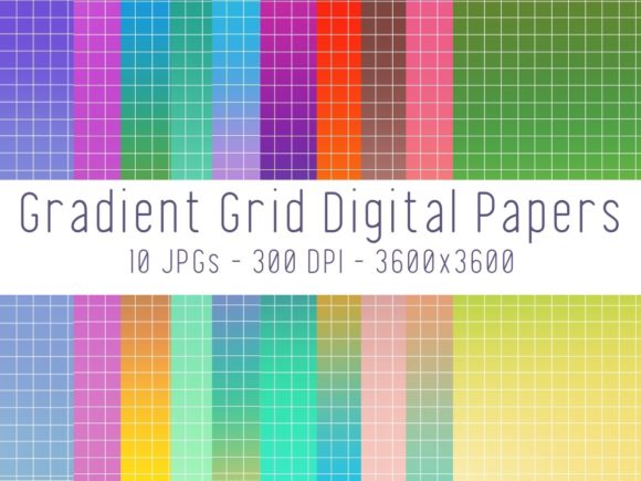 Download Gradient Grid Digital Scrapbooking Paper - Grid Collection