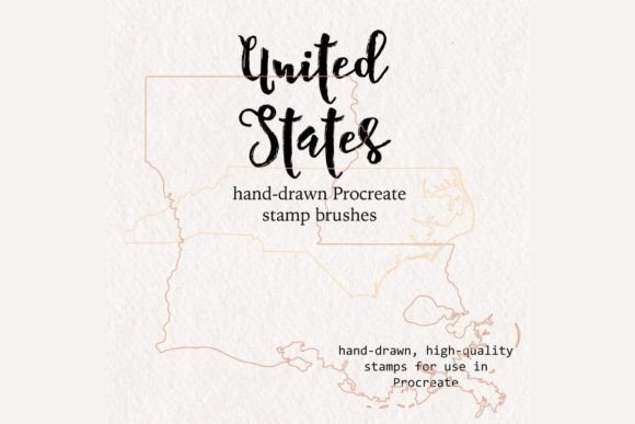 Download Procreate United States 50 States Outline&nbsp;Brushes Stamps - States Collection