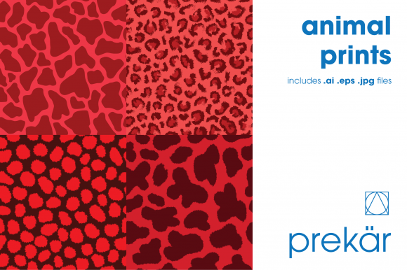 Download Red Animal Prints (Four Pack) - Animal Collection