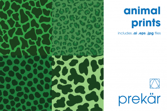 Download Green Animal Prints (Four Pack) - Animal Collection