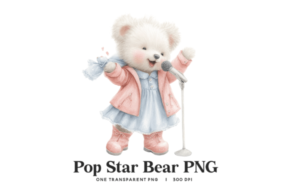 Download Pop Star Bear PNG - Singing Animal - Animal Collection
