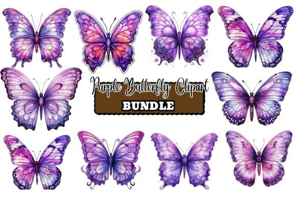 Download Purple Butterfly Watercolor Clipart - Butterfly Collection