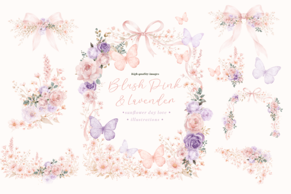 Download Blush Pink &amp; Purple Wildflowers Clipart - Flower Collection
