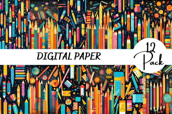 Download Black Back to School Pencil Papers - Pencil Collection