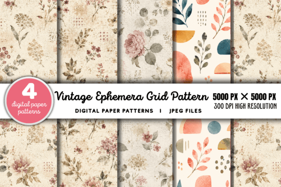 Download Vintage Grid Lined Ephemera Background 4 - Premium Resources