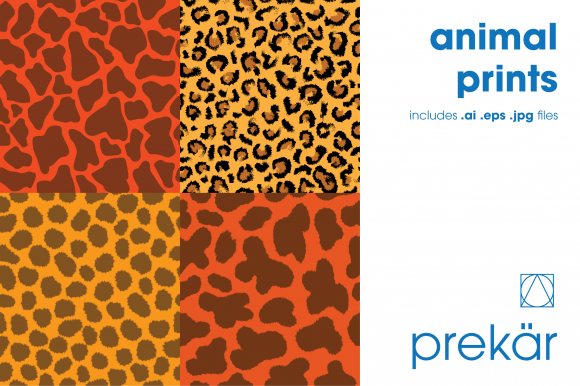 Download Orange Animal Prints (Four Pack) - Animal Collection