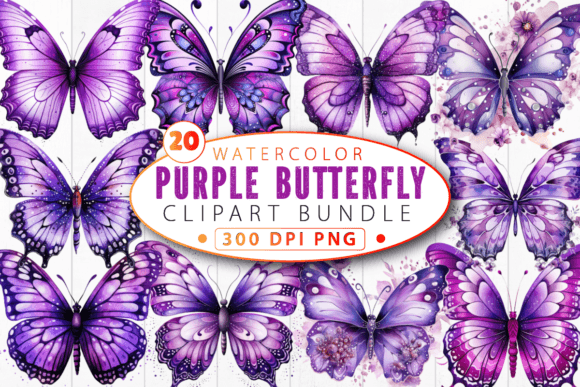 Download Purple Butterfly Sublimation Clipart Bun - Butterfly Collection