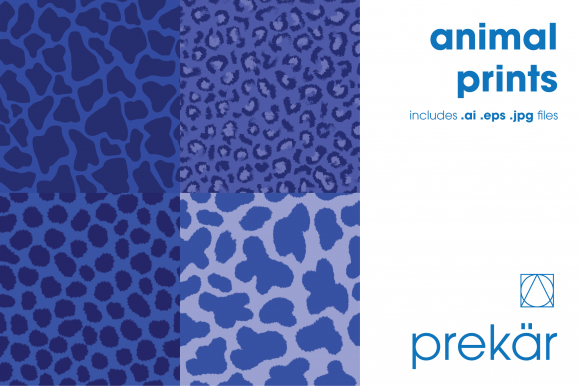 Download Blue Animal Prints (Four Pack) - Animal Collection