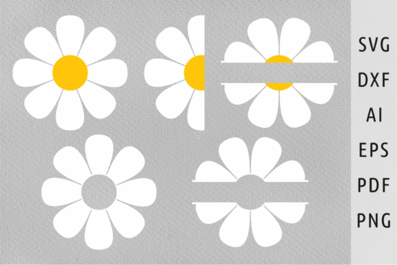 Download Daisy Flower Svg Half Daisy Svg Split - Flower Collection