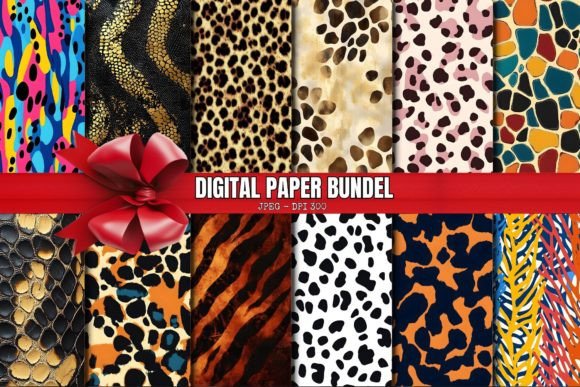 Download Safari Animal Print Digital Paper Pack - Animal Collection