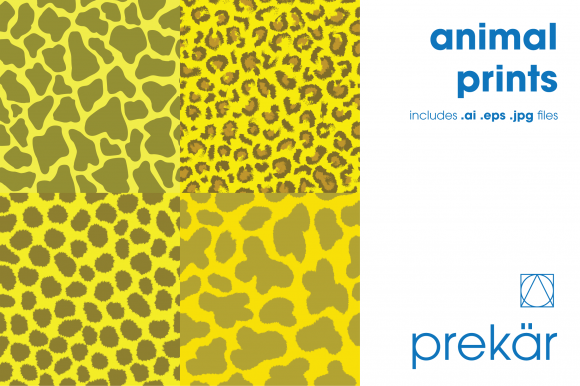 Download Yellow Animal Prints (Four Pack) - Animal Collection