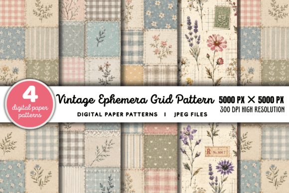 Download Vintage Grid Lined Ephemera Background 2 - Premium Resources