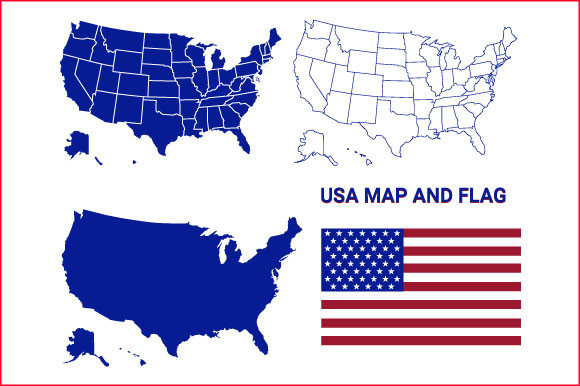 Download United States of America Map and Flag - States Collection