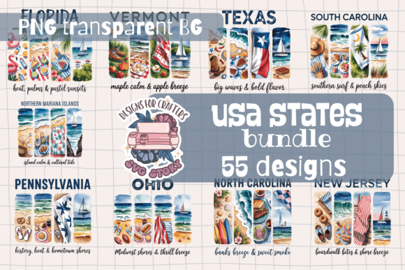 Download USA States Watercolor Brushstrokes PNG - States Collection