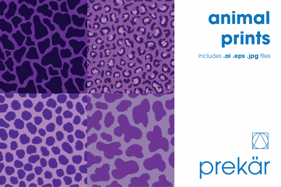 Download Purple Animal Prints (Four Pack) - Animal Collection