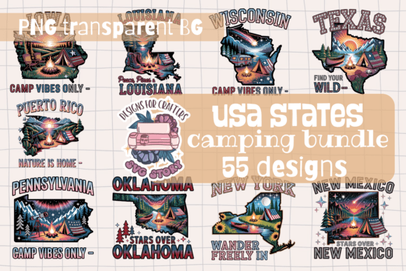 Download USA States Bundle 55 PNG Camping - States Collection